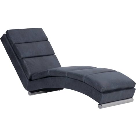 Sofá chaise longue tipo diván para interior en PVC aspecto ante gris DEC026193 (1/5)