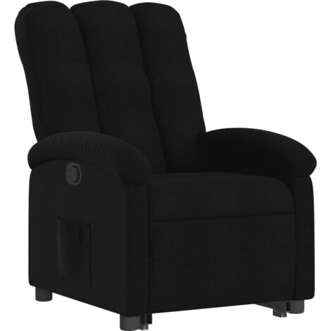 Sillón relax TV cómodo tapizado con función de elevación eléctrica en tela negra DEC028110 (1/5)