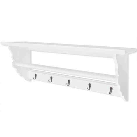 Perchero PFDM estilo barroco blanco 70x18x26 cm con 5 ganchos DEC024186