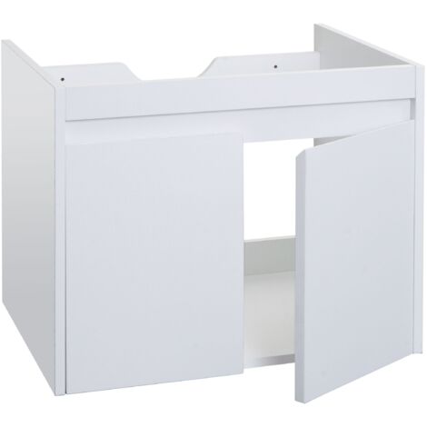 Mueble contenedor de baño suspendido con 2 puertas 48x59x46 cm MDF blanco 040007847