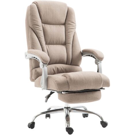 Silla de oficina con ruedas con reposapiés y giratoria regulable en altura en tejido color topo 100002589 (1/4)