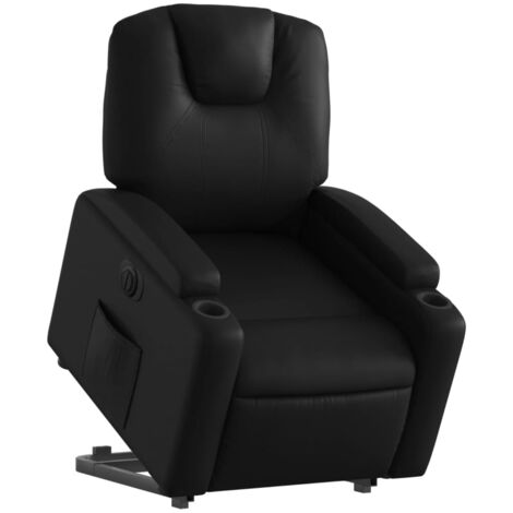 Sillón relax TV con función de elevación eléctrica muy cómoda en PVC negro DEC028462 (1/5)