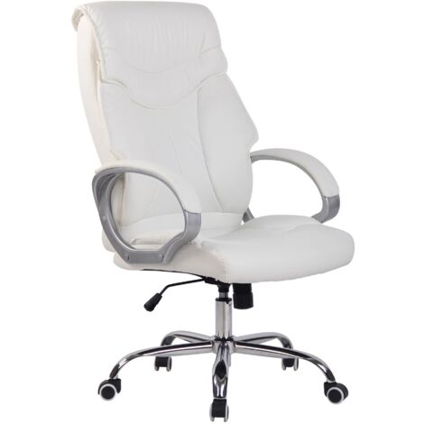 Sillón de oficina con generoso acolchado mecanismo basculante en PVC blanco 100002677 (1/5)