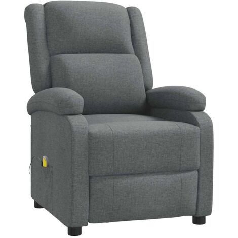 Sillón de relajación con función de masaje función de inclinación manual en tela gris oscuro DEC029204 (1/5)
