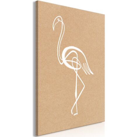 Cuadro decorativo en lienzo con impresión premium de 1 parte sobre marco de madera Patrón de flamenco blanco 40x60 cm 110014681 (1/3)