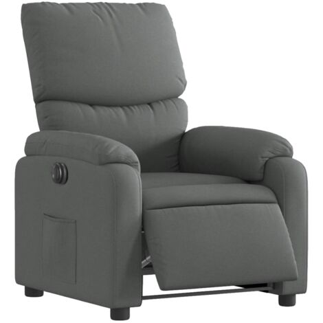Sillón reclinable para TV muy cómodo con función de elevación eléctrica en tela gris oscuro DEC028359 (1/5)