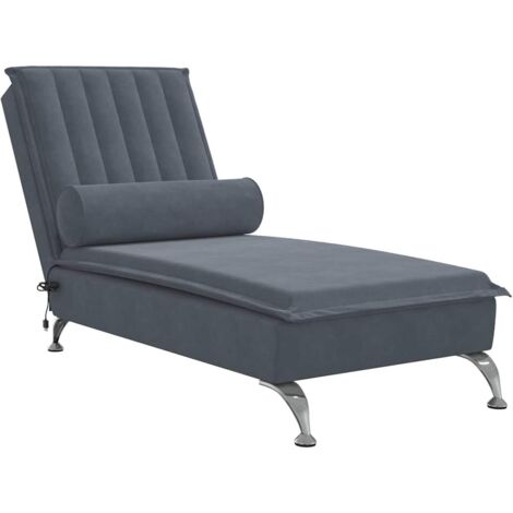 Sillón diván para interior de masaje con refuerzo gris oscuro terciopelo gris DEC026151 (1/5)