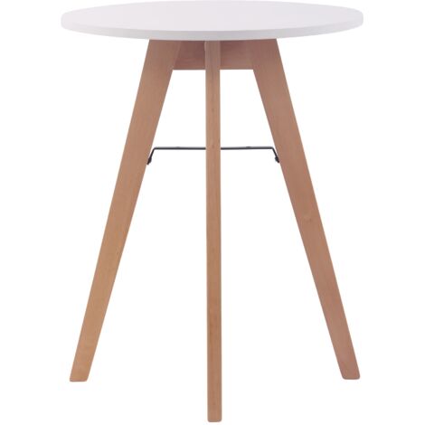 Mesa auxiliar mesa de cocina altura fija 75 cm diámetro Ø 60 cm MDF blanco 100005533