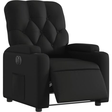 Sillón relax TV con función reclinable eléctrica muy cómodo en PVC negro DEC028477 (1/5)