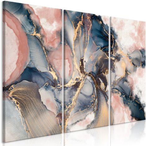 Cuadro decorativo en lienzo con impresión premium en 3 partes sobre marco de madera Motivo de viaje sentimental 60x40 cm 110014162 (1/3)