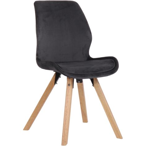 Silla de comedor x1 estilo escandinavo en tela de terciopelo gris oscuro 100002309 (1/5)
