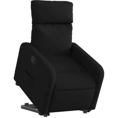 Sillón relax TV cómodo tapizado con función de elevación eléctrica en tela negra DEC028114 (1/5)