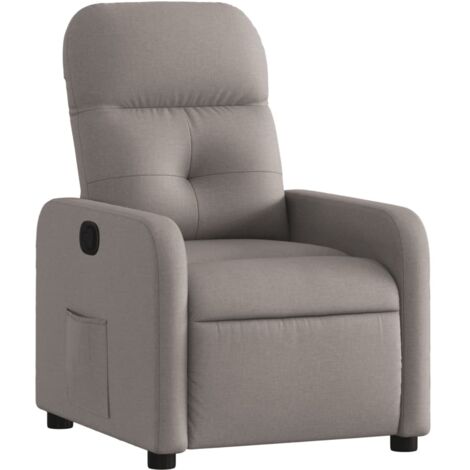 Sillón TV relax cómodo tapizado con función de inclinación manual en tela color topo DEC028201 (1/5)
