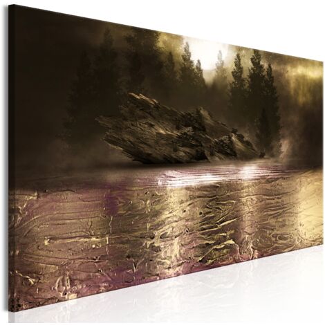 Cuadro decorativo en lienzo con impresión premium en 1 parte sobre marco de madera Motivo de contemplación primera variante 120x40 cm 110014021 (1/3)