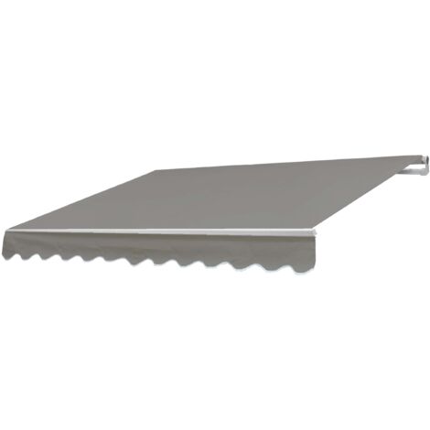 Toldo de aluminio con protección solar a manivela 4 x 3 m poliéster gris-marrón 040005772 (1/5)