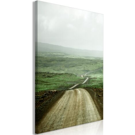 Cuadro decorativo en lienzo con impresión premium en 1 parte sobre marco de madera Patrón de camino a través de las llanuras 20x30 cm 110018279 (1/3)