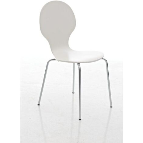 Silla apilable cocina comedor diseño moderno madera blanca 100000667 (1/3)