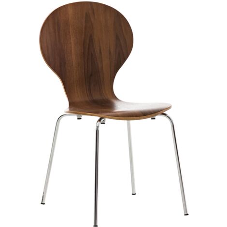 Silla apilable de cocina comedor diseño moderno madera marrón 100000663 (1/5)