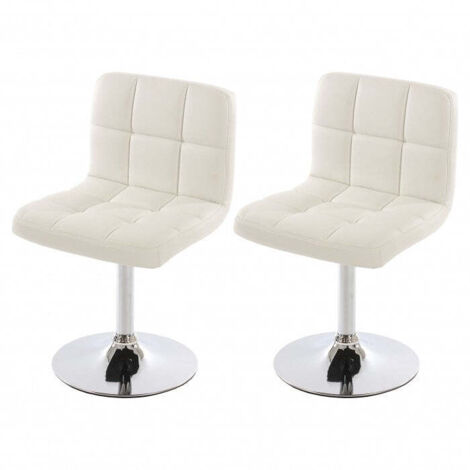 Juego de 2 sillones de comedor sintéticos blancos CDS04069 (1/4)