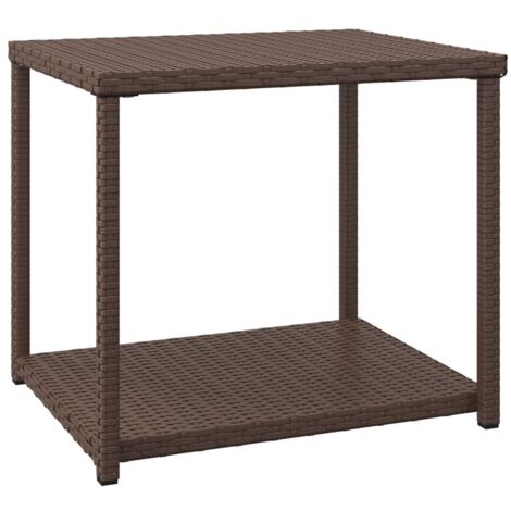 Mesa auxiliar para interior o exterior 55 x 45 x 49 cm resina tejida marrón DEC032469 (1/5)