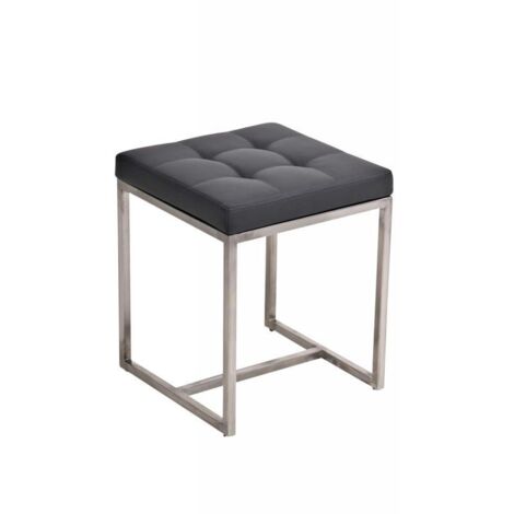 Taburete bajo con reposapiés en PVC y acero inoxidable, altura 47 cm 100001216 (1/3)
