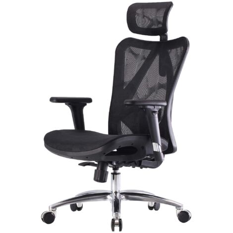 Sillón de oficina con asiento y respaldo ergonómico giratorio y regulable tapizado de malla negra 040006218 (1/5)