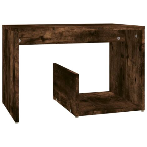 Mesa auxiliar consola de entrada mueble de salón roble ahumado 59 x 36 x 38 cm madera contrachapada marrón DEC032394