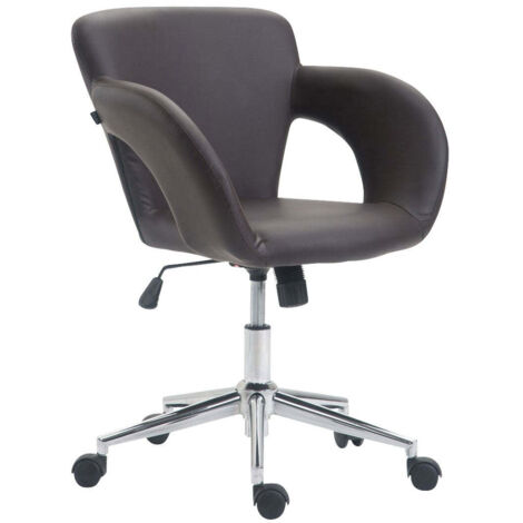 Sillón de oficina sintético marrón con reposabrazos regulables en altura BUR10344 (1/3)