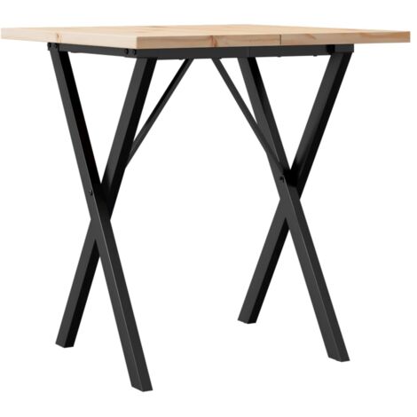 Mesa de comedor de diseño industrial 70x70x75,5cm madera maciza de pino y acero DEC036815 (1/5)