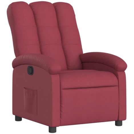 Sillón TV reclinable con cómodo acolchado y función de reclinación manual en tela roja DEC028142 (1/5)