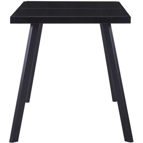 Juego Mesa Cuadrada 70 X 70 Cm Negro 2 Sillas Interior Exterior Lavett Dark