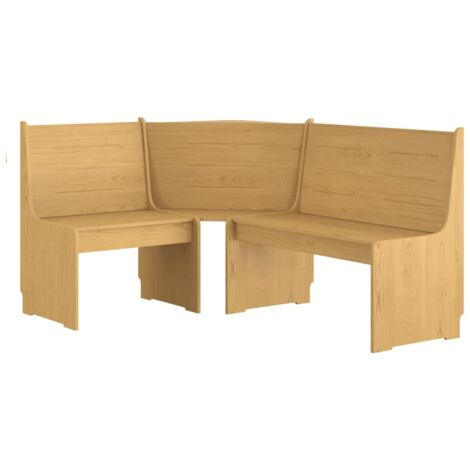 Banco esquinero para cocina o comedor de madera de pino marrón miel de 151 cm DEC025004