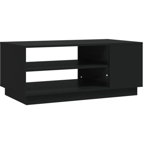 Mesa de centro con estantes diseño moderno y contemporáneo 102 x 55 x 43 cm madera de ingeniería negra DEC039614 (1/4)
