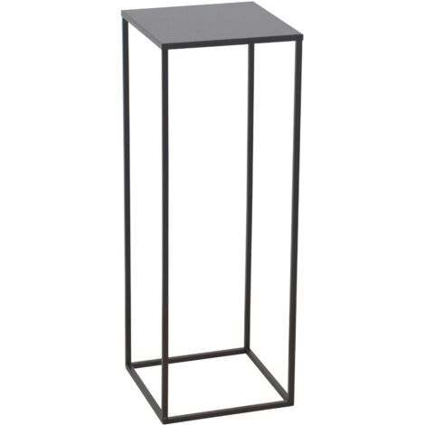 Macetero moderno de metal negro de 25 x 25 x 70 cm con acabado liso DEC050075 (1/3)