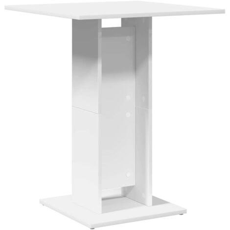 Mesa auxiliar de diseño moderno 60 x 60 x 75 cm madera de ingeniería blanca DEC036534 (1/4)