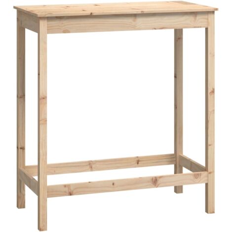 Mesa auxiliar multifuncional mesa alta 100 x 50 x 110 cm madera maciza de pino sin tratar DEC036302