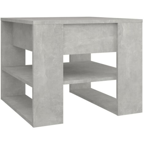 Mesa de centro con estantes diseño moderno y contemporáneo 55,5 x 55 x 45 cm madera de ingeniería gris DEC039303 (1/4)
