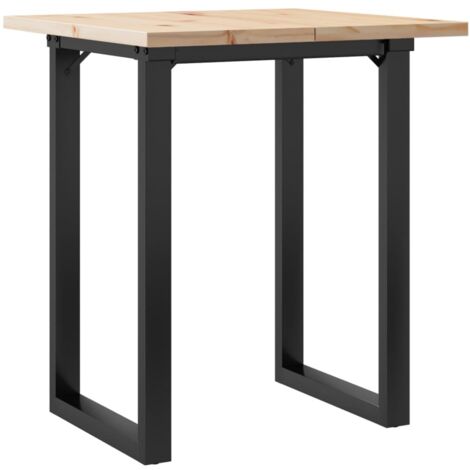Mesa de comedor de diseño industrial 70x70x75,5cm madera maciza de pino y acero DEC036793 (1/5)