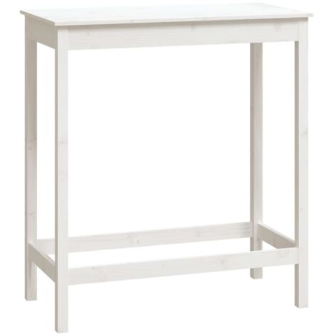 Mesa auxiliar multifuncional mesa alta 100 x 50 x 110 cm madera maciza de pino blanco DEC036401 (1/5)
