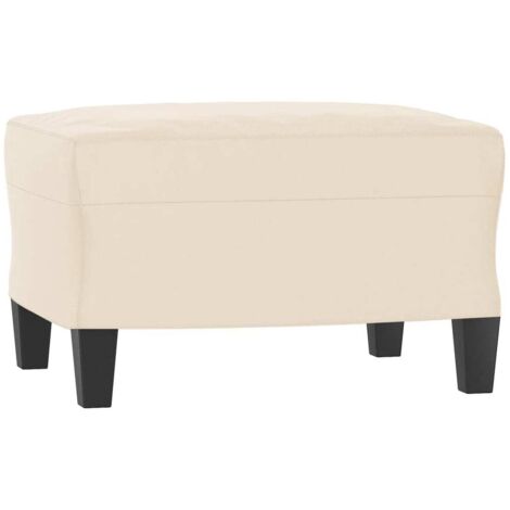 Taburete reposapiés 60 x 50 x 41 cm tejido microfibra beige y contrachapado DEC030047