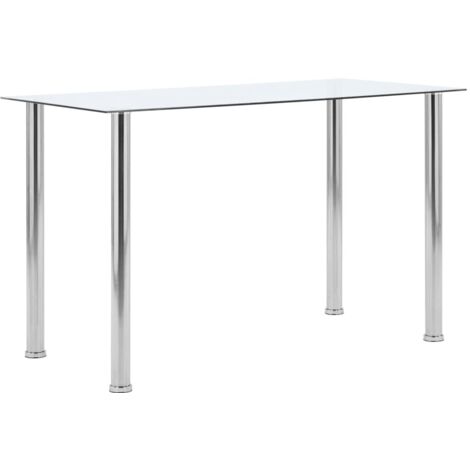 Mesa de comedor de diseño clásico 120 x 60 x 75 cm cristal templado transparente DEC036913