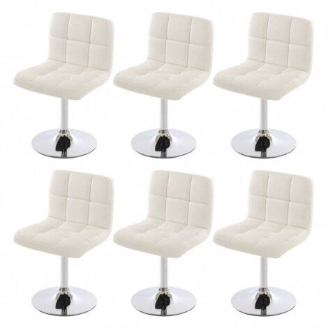 Juego de 6 sillones de comedor sintéticos blancos CDS04269 (1/5)