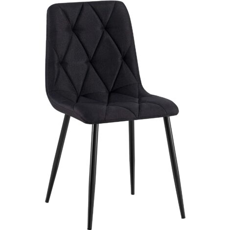 Silla de comedor x1 comodidad y elegancia atemporal en terciopelo negro y metal 100007151 (1/5)