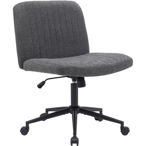 Silla de oficina contemporánea con costuras verticales en tejido gris oscuro regulable en altura y giratoria 360 grados 100007030 (1/2)