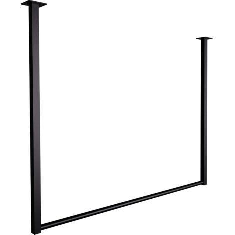 Perchero de pared para colgar ropa 120 x 80 cm acero con recubrimiento de polvo negro 100009009
