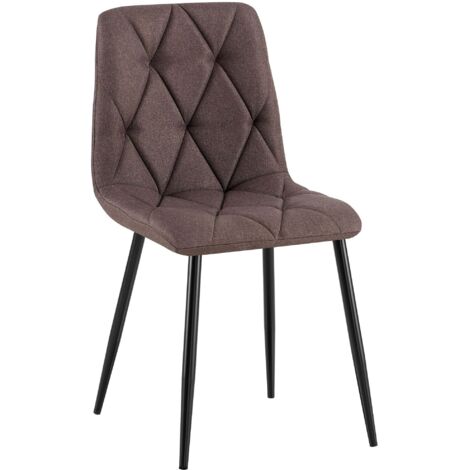 Silla de comedor x1 comodidad y elegancia atemporal en terciopelo marrón y metal 100007152 (1/5)