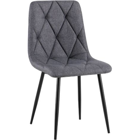 Silla de comedor x1 comodidad y elegancia atemporal en terciopelo gris oscuro y metal 100007150 (1/5)