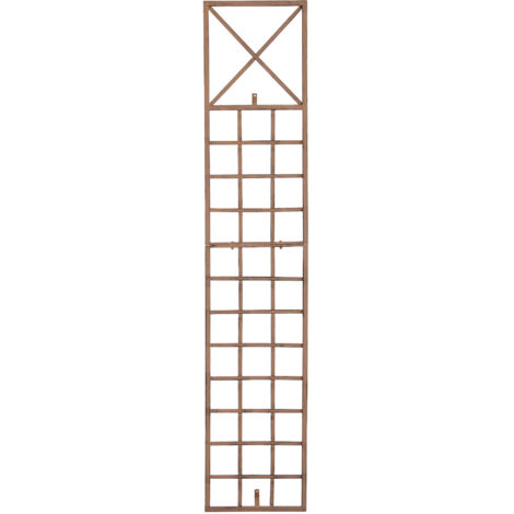 Enrejado de pared para jardín para rosas y plantas trepadoras 198 x 40 cm metal marrón envejecido 100008911