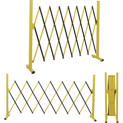 Reja de protección/barrera extensible tipo tijera 98 cm de altura aluminio amarillo 040008755 (1/5)