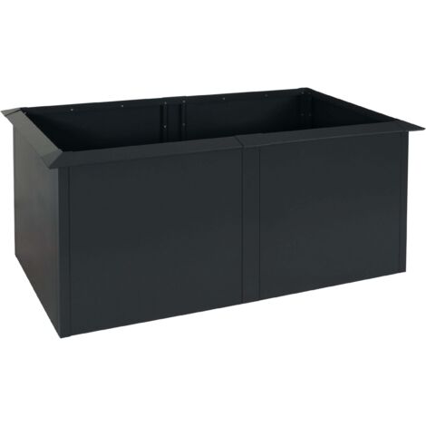 Huerto elevado metálico antracita 170 x 90 cm con borde antibabosas altura 78 cm estructura robusta 52 kg 040010117 (1/5)